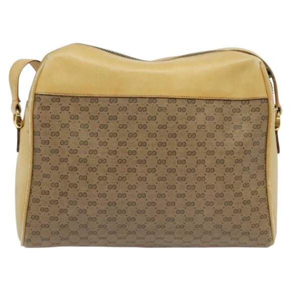 GUCCI Micro GG Supreme Shoulder Bag PVC Beige Gold Auth sw596 - Picture 3 of 15